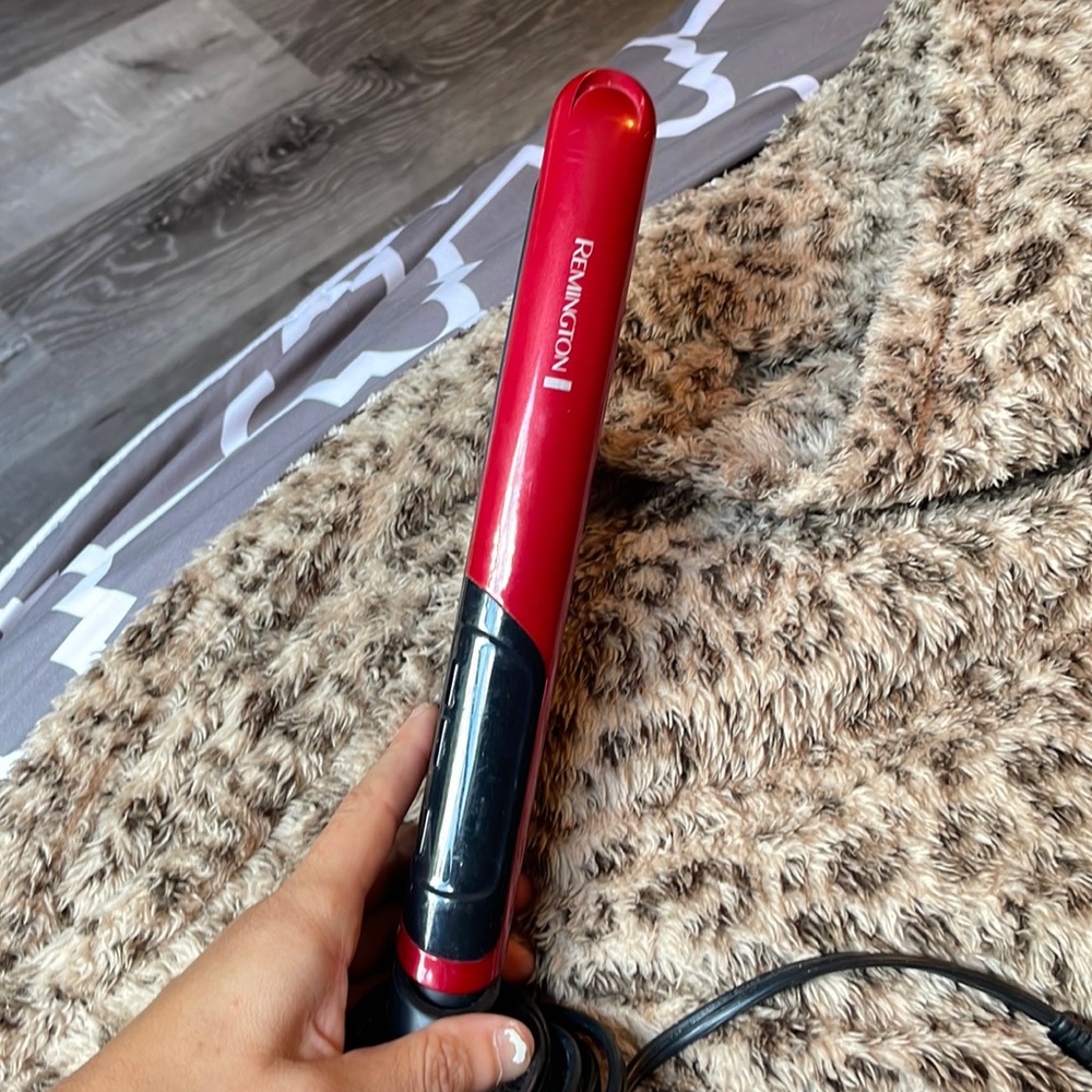 red and black straightener
